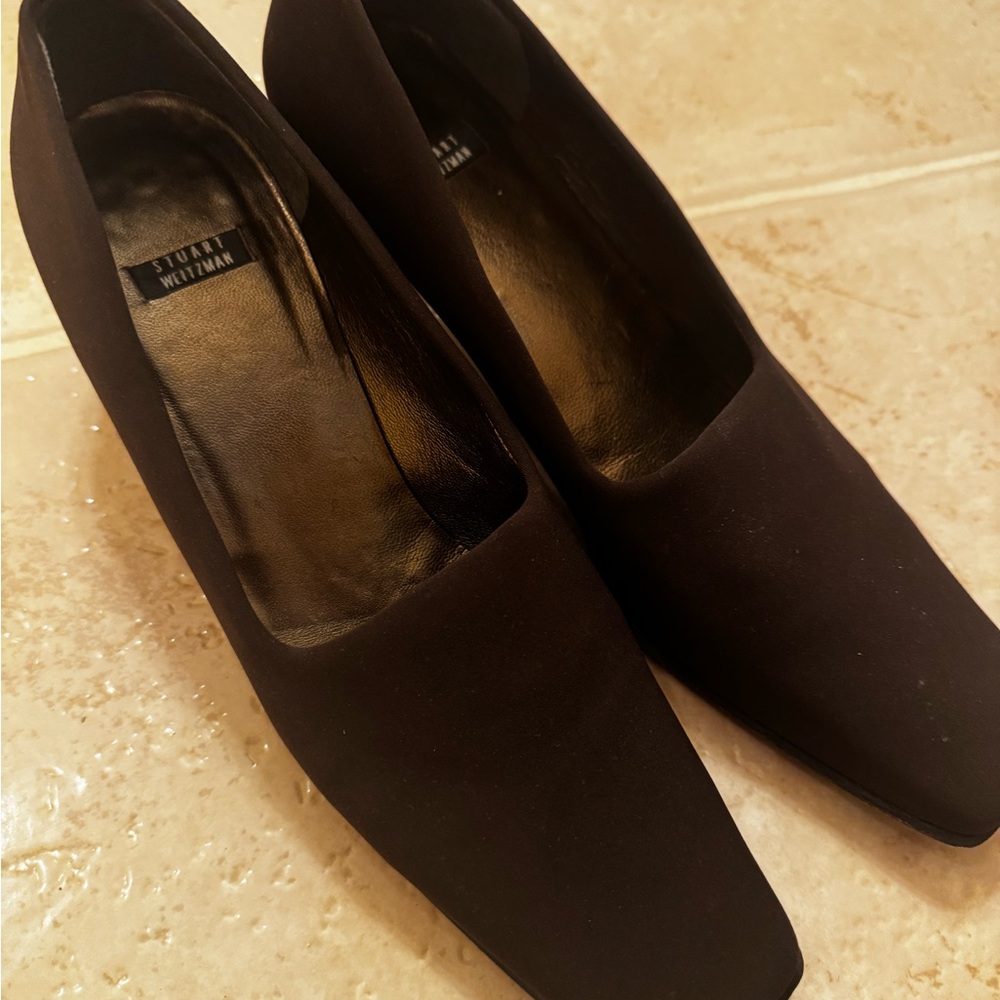 Stuart Weitzman Black Square-Toe Pump - image 2